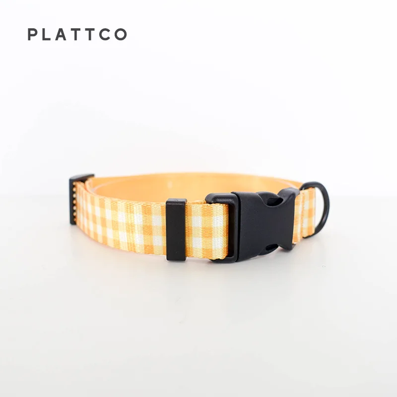 Correa de cuello con pajarita para perro PLATTCO diseñada para gran, mediano y pequeño, BUTTER PLAID combina inteligentemente cinta de impresión, 5 tamaños PDC307 - imagen 4