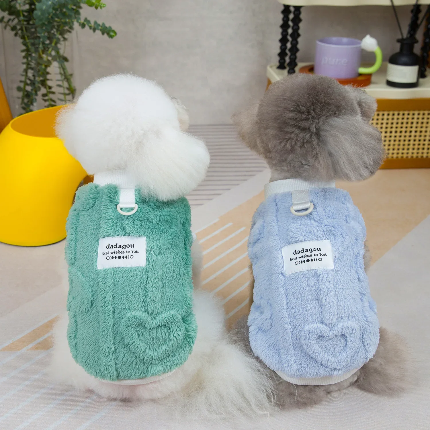 Ropa cálida de invierno para perros pequeños, chaqueta para gatos, ropa de peluche, disfraz de Bulldog Francés Shih Tzu, abrigos de Pug, trajes - imagen 3