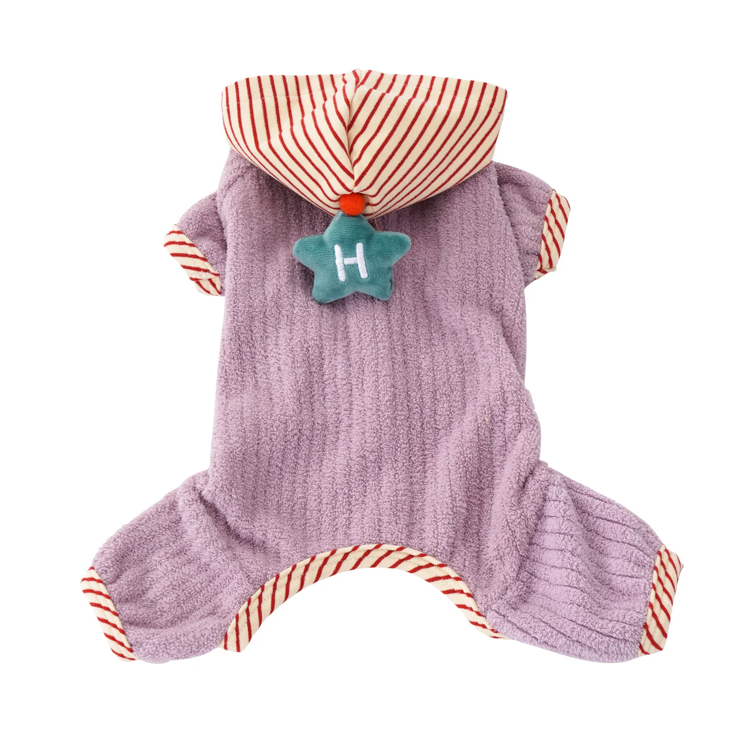 Gorro de estrella de felpa para otoño e invierno, traje de cuatro patas, mono para perros pequeños, pijamas para perros, ropa para cachorros pequeños