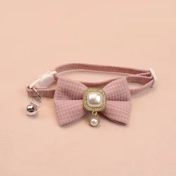 Collar con lazo, campana y perlas para gatos y perros