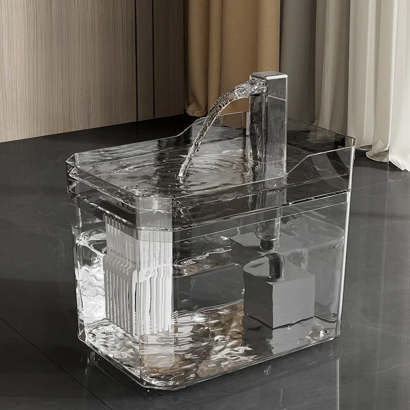 Fuente de agua para mascotas, filtro automático, bebedero eléctrico silencioso USB para gatos, bebedero de filtring de recircular de 1,5 l para gatos, dispensador de agua - imagen 2