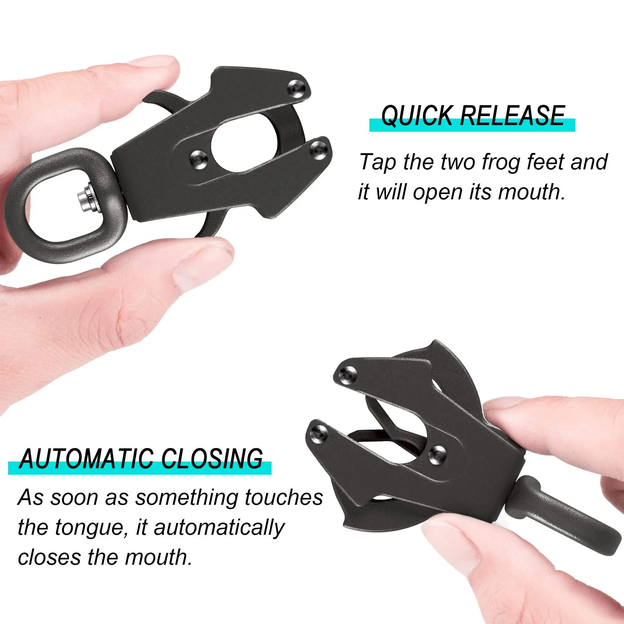 Correa para perros de entrenamiento de poliamida resistente con rayas reflectantes - Clip de liberación rápida de rana táctica, mecanismo de bloqueo para pequeños, - imagen 3