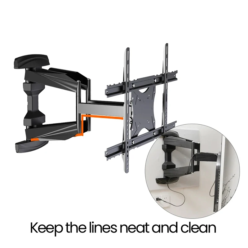 Soporte de montaje en pared para TV, soporte de TV inclinable de movimiento completo para pantalla de TV de 32 ''-75'', carga de hasta 40kg, VESA 400x600mm - imagen 4