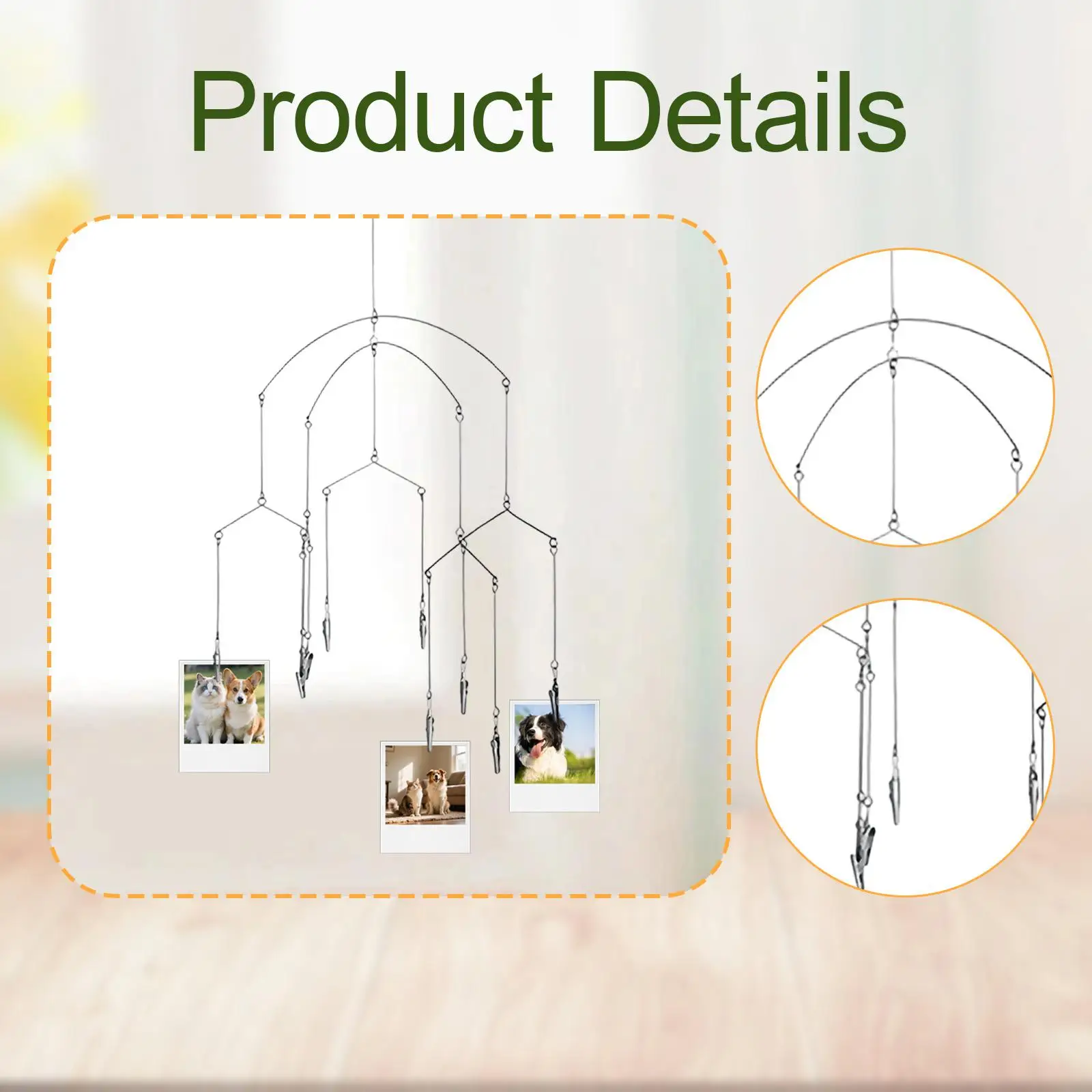 Colgador de fotos diseño campana viento para gatos y perros – Minimalista