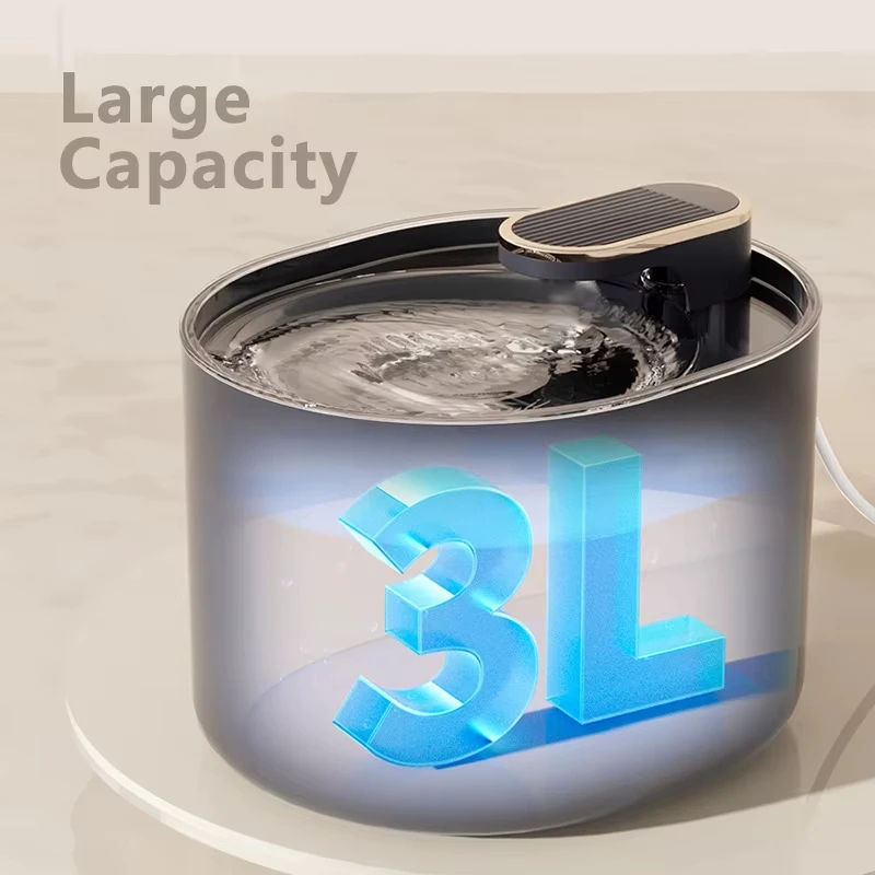 Fuente de agua automática para gatos de 3L, bebedero recircular con hilo para mascotas y gatos, dispensador de agua USB de gran capacidad, accesorios para gatos - imagen 3