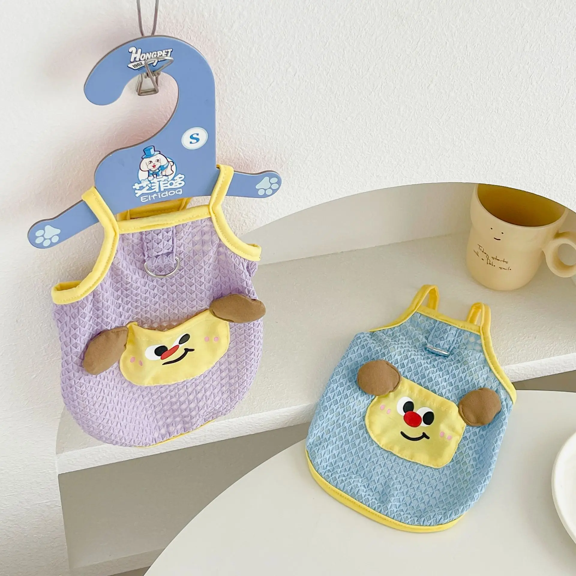 Top con correa para perro de primavera para mascotas, ropa para cachorros pequeños y medianos con bonitos dibujos para perros pequeños y medianos - imagen 2