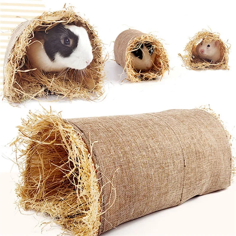 Conejo Hideaway juguete hierba paja conejito juguete túnel hámster accesorios para guineapig Chinchilla hurón ratas - imagen 2