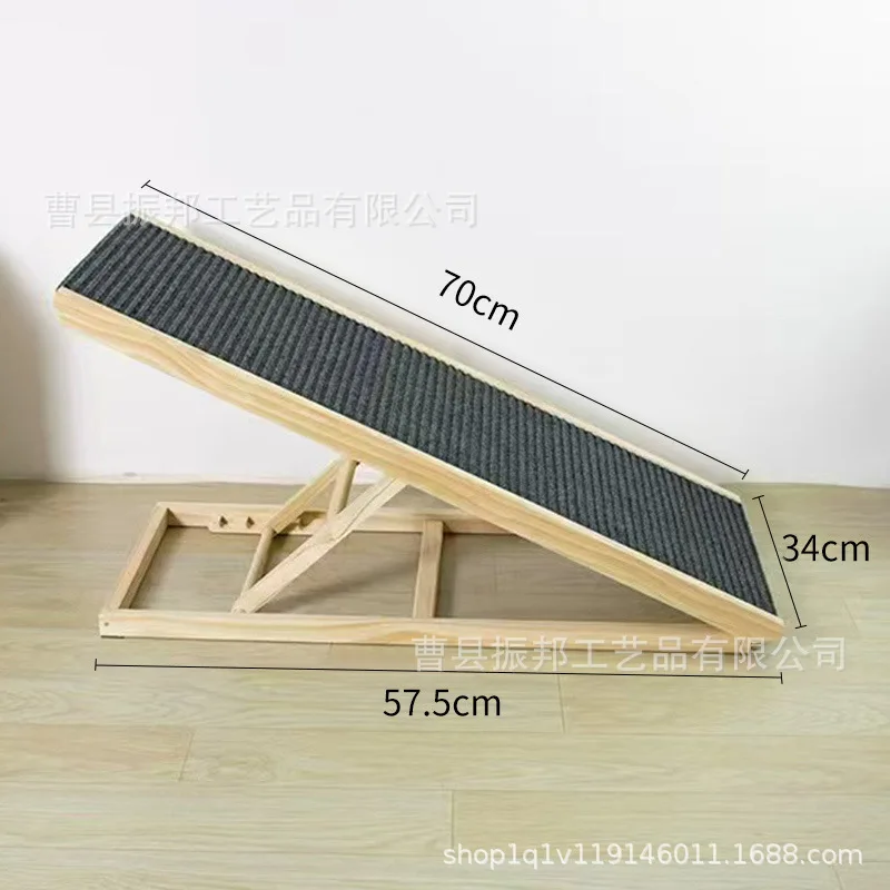 Rampa de madera ajustable plegable para perros y gatos – acceso