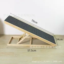 Rampa de madera ajustable plegable para perros y gatos – acceso