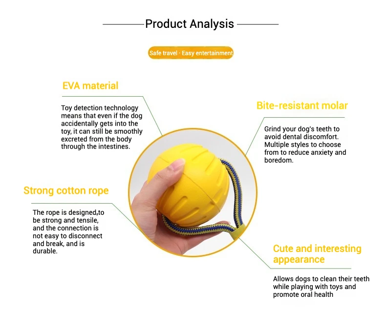 Juguete flotante y masticable de EVA para perros, juguete de entrenamiento interactivo duradero para higiene Dental, masticar, buscar, suministros flotantes para mascotas - imagen 3