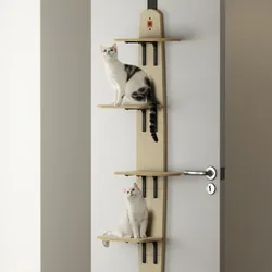 Árbol rascador cuelgapuerta para gatos con poste y tabla escaladora