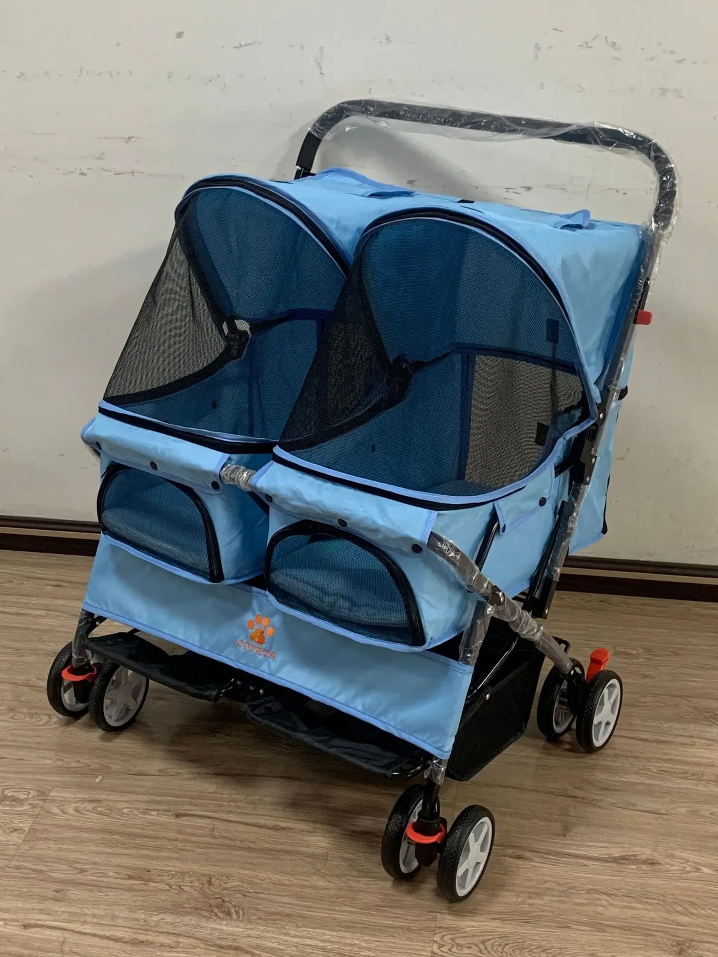 Carrito doble para mascotas vista frontal