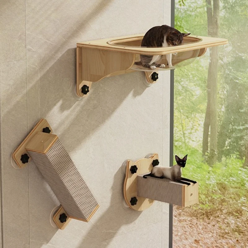 Árbol colgante para gatos con ventosa, accesorios para árboles de gatos de interior, hamaca para gatos, ventana, muebles para gatos y gatitos, poste rascador de juguete - imagen 3