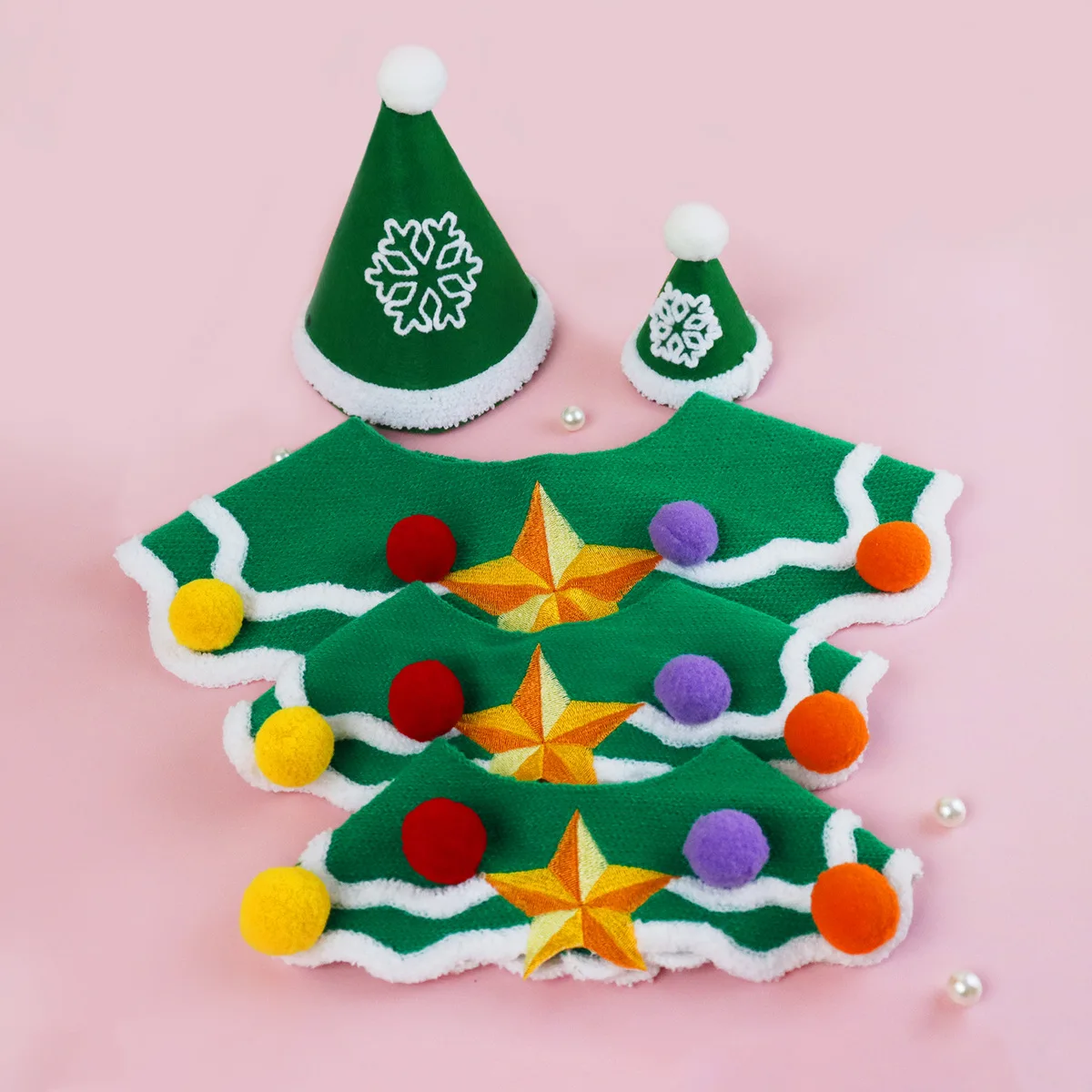 Bufanda navideña para mascotas, sombrero con forma de copo de nieve, bufanda bonita para perros pequeños y medianos, decoración navideña de Año Nuevo, accesorios para cachorros - imagen 2