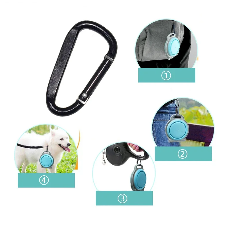 Cuenco plegable multicolor de TPR ABS para mascotas, cuenco doble para exteriores, utensilios de comida, suministros para mascotas, cuenco portátil para perros y montañismo - imagen 5