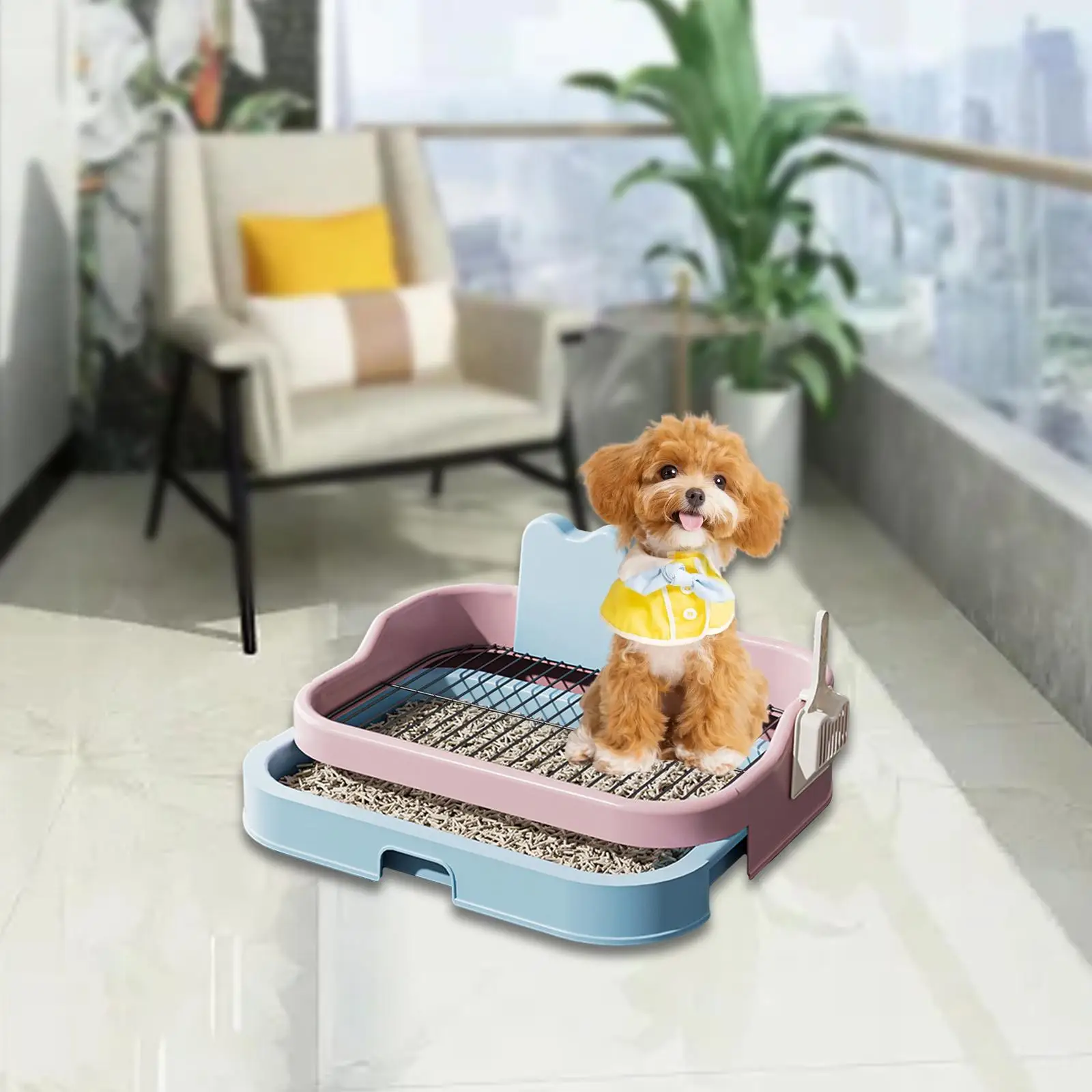 Dog Toilet Dog Litter Box for Small to Medium Dogs Mesh Grid Dog Potty Tray