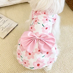 Vestido verano fresa para perros pequeños – falda con lazo