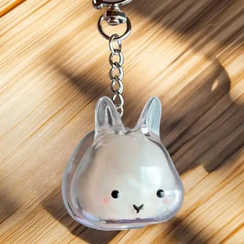 Llavero con colgante transparente conmemorativo de pelo de mascota, organizador de cápsulas de almacenamiento de piel de conejo para mochila, bonita colección de recuerdos para mascotas - imagen 5
