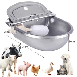 Bebedero con cuenco flotante acero inoxidable para perros y gatos