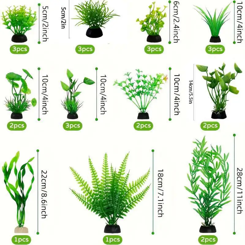 Plantas artificiales decorativas para acuario – Kit 6 piezas - imagen 4