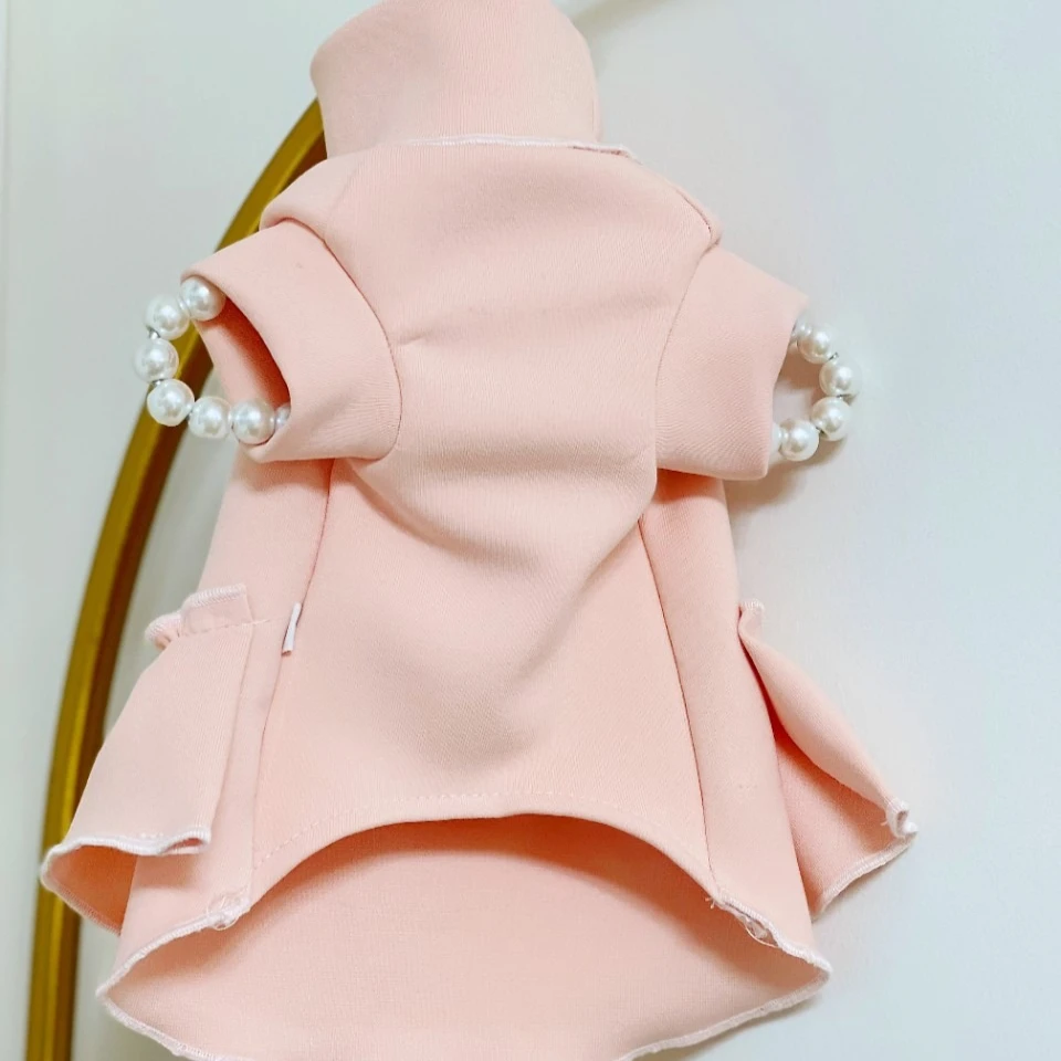 Abrigo Base de otoño e invierno para mascotas, vestido Floral dulce con cuello alto para gatos, ropa para perros pequeños, ropa para cachorros - imagen 4