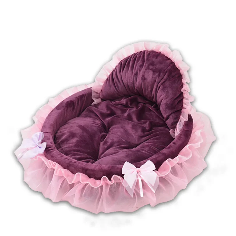 Cama de princesa de encaje para perros, arena para gatos, nido para cachorros, casa suave y cálida para mascotas, perrera para perros pequeños, perrera transpirable para perros pequeños - imagen 4