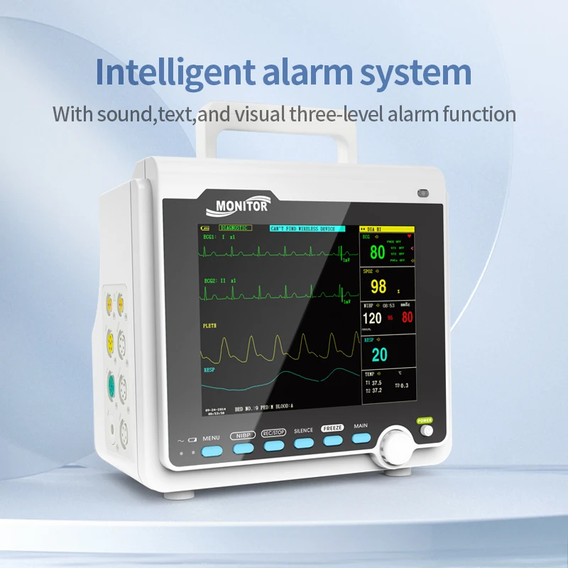 Monitor de signos vitales veterinario 8” – ECG, presión arterial, temperatura y saturación - imagen 3