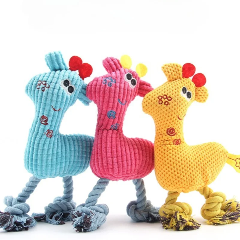 Juguetes de peluche para perros, productos de juego interactivos para interiores, suministros de molienda de dientes resistentes al masticable para mascotas, juguete con chirrido de lana para cachorros y gatitos - imagen 2