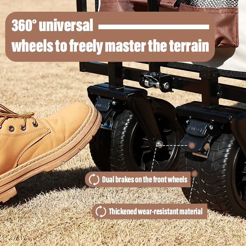 Carrito de playa con ruedas de tanque grande para ARENA, carrito plegable de gran capacidad para jardín, Picnic al aire libre, carrito de compras - imagen 4