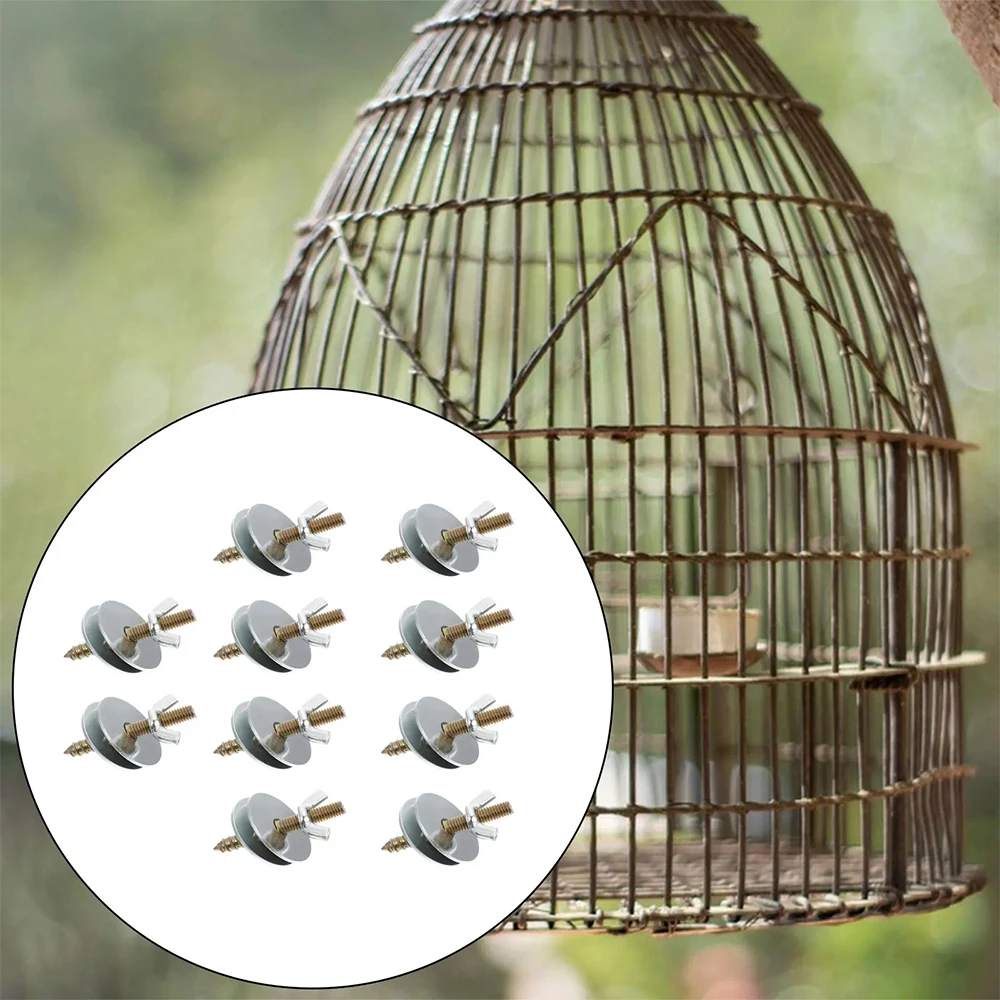 Kits de montaje de tornillos para tuercas, tornillos para perca y jaula de pájaros, Kits de alas de tornillo para pájaros y hámster, accesorios de cría, caja de fijación para loros, 10 Uds. - imagen 5