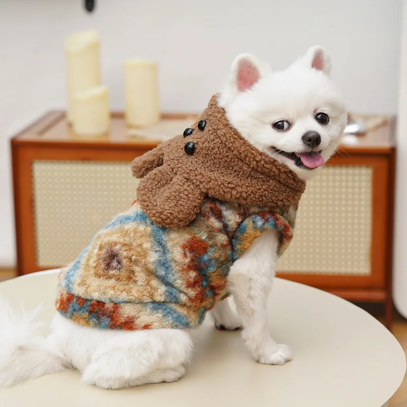 Abrigo de invierno con capucha para perros pequeños - imagen 3