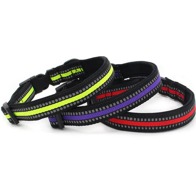 Collar reflectante de nailon para perro, cadena ajustable para caminar, impermeable, producto para mascotas - imagen 4