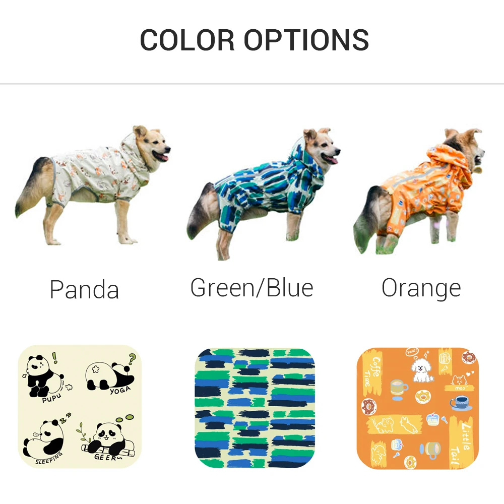 Waterproof Dog Raincoat Full Body-Covered Pet Rain Coat with Cuttable Belly Full Prints Outdoor Rain Jacket for Medium Large Dog - imagen 5