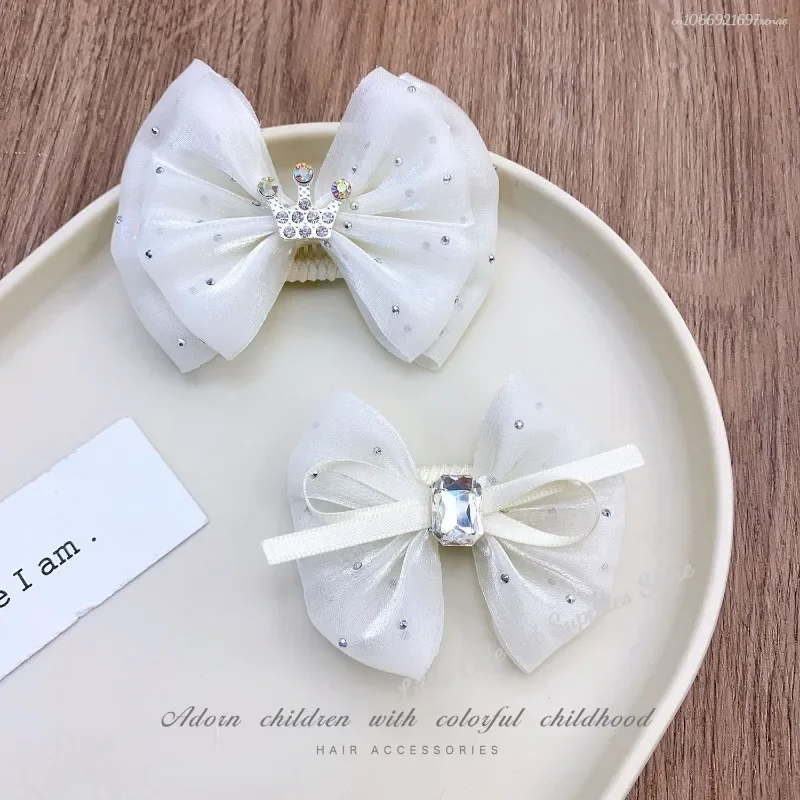 Pinza para el pelo para mascotas de 2,8 cm, accesorio para el cabello, lazo rosa, Clip BB, diadema de perlas con diamantes de imitación para perro, accesorios para cachorros de oso de peluche Marzis Yorkshire - imagen 4