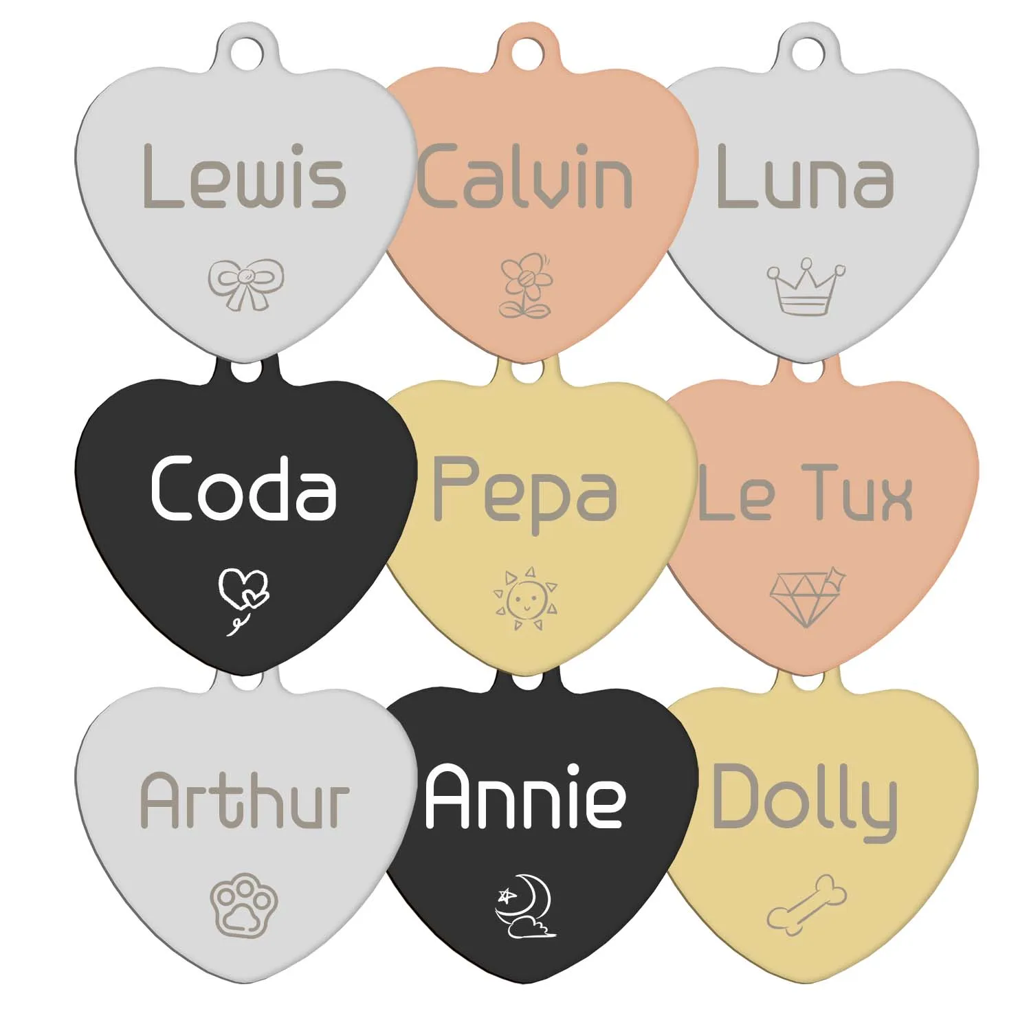 Placa identificativa corazón para perro - resistente y duradera - imagen 4