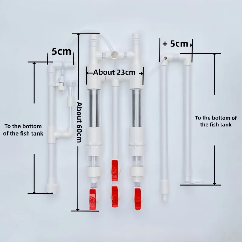 Juego de sistema de filtración de sifón para pecera, filtro de inodoro para peces, separador de feeces de malla, accesorios de filtración de sifón, suministros para mascotas - imagen 5