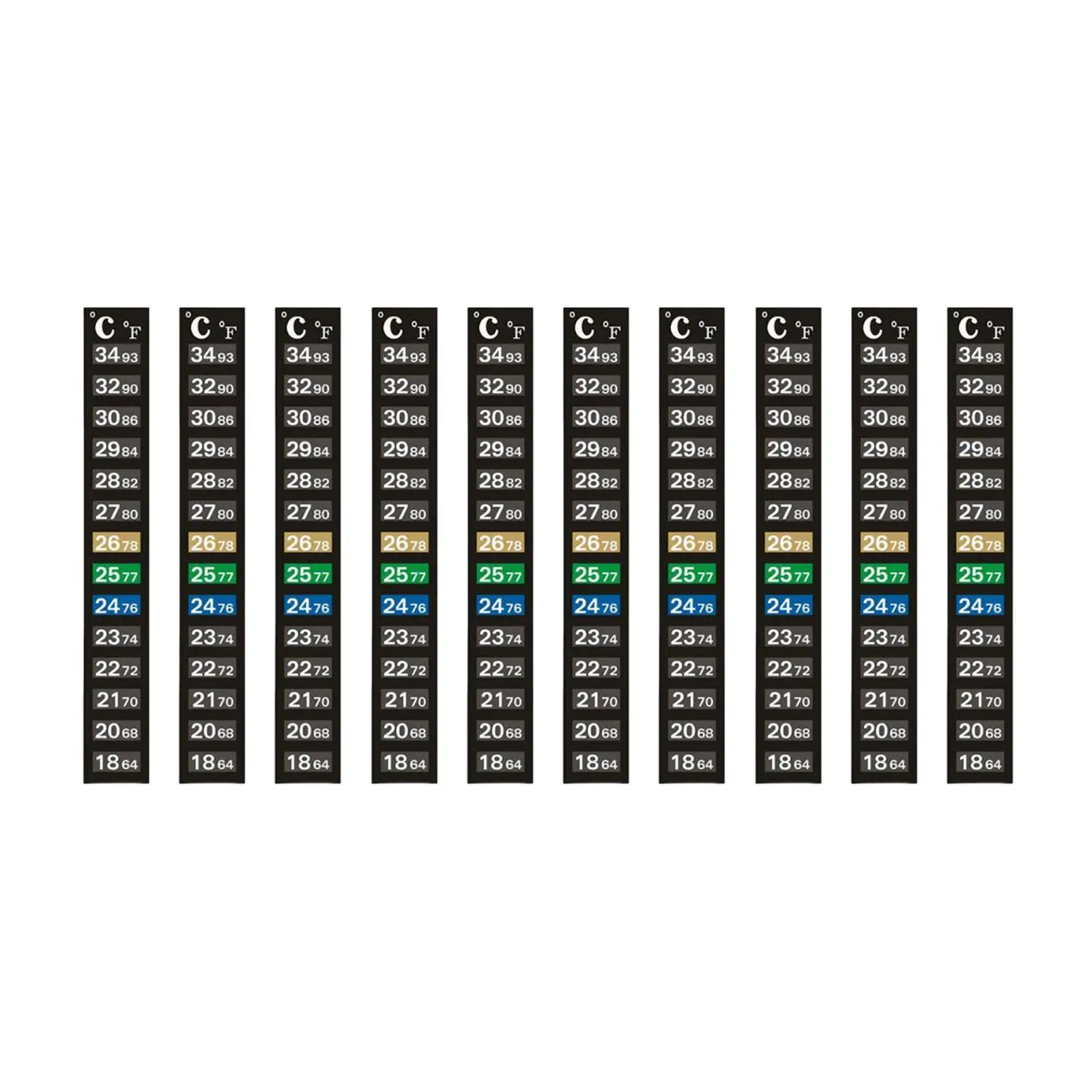 Aquarium Thermometer Strip Easy Read Water Temperature Indicator Sticker Compact Design for Fish Tank Setup