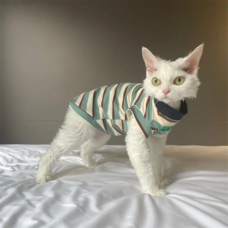 Ropa de algodón para gatos Sphynx y Devon Rex, primavera y verano - imagen 3