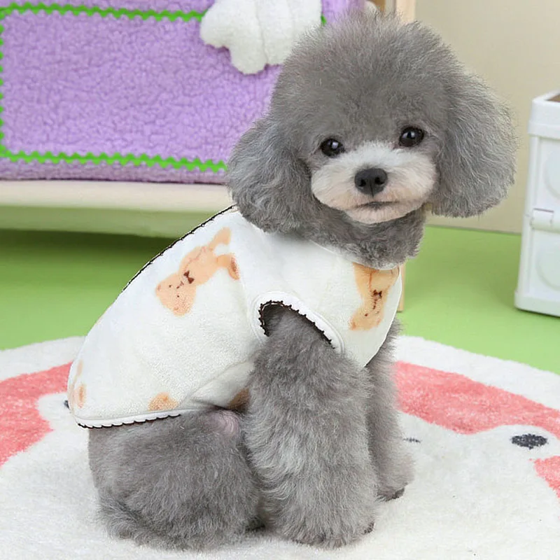 Ropa cálida de invierno para perros, ropa blanca sin mangas, abrigo de lana para perros pequeños, disfraz de perro salchicha Chiwawa, chaleco para cachorros, chaqueta, trajes - imagen 3