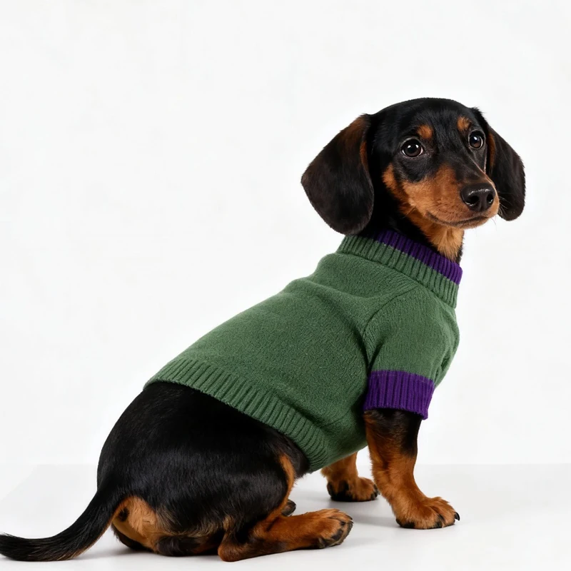 Suéter cálido para perros Wiener en invierno, abrigo suave tejido a mano para perros tejón en otoño, ropa de descanso para perros salchicha - imagen 2