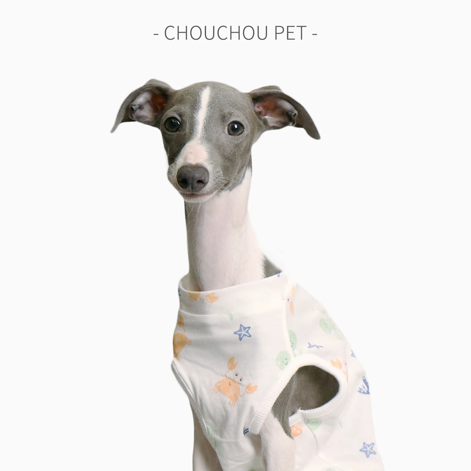 Ropa de verano para perros, chaleco de verano Whippet de galgo italiano, ropa estampada de algodón para perros