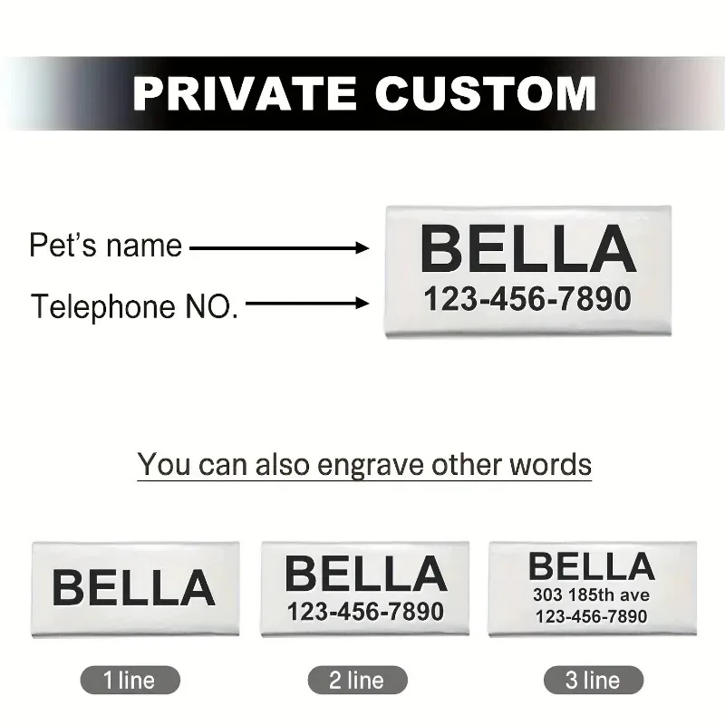 Collar de gato personalizado de 1 pieza, etiqueta de nombre, lazo desmontable, hebilla de seguridad ajustable con campana para evitar pérdidas, adecuado para perros pequeños