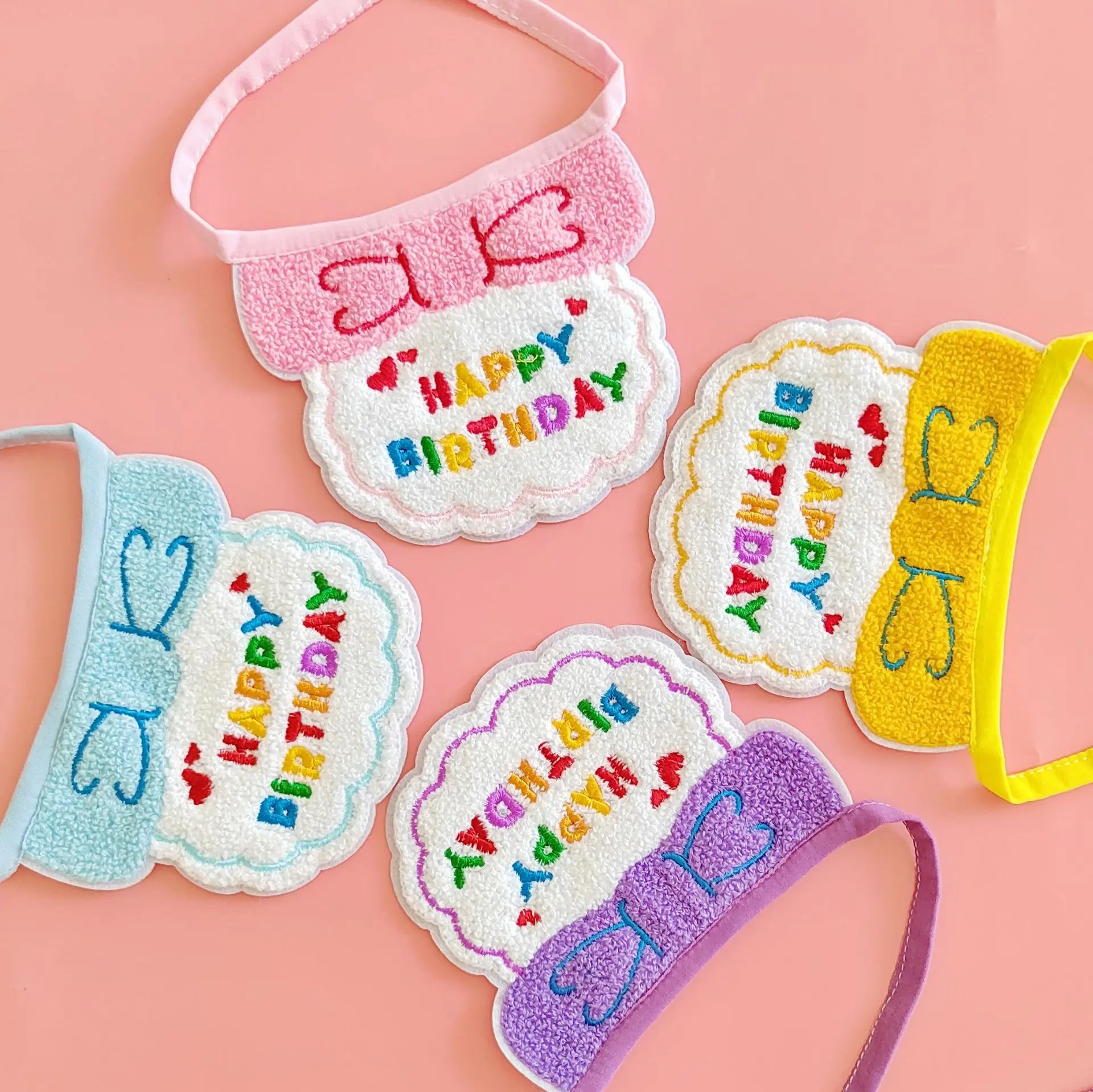 Conjunto de gorro y bandana para cumpleaños de mascotas, babero de cumpleaños para perros, suministros ajustables para fiestas de perros y gatos con mini toalla para saliva para mascotas pequeñas y medianas - imagen 4