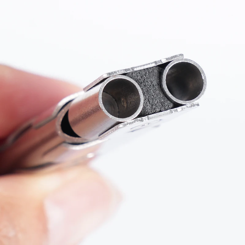 Silbato de doble tubo de aleación de aluminio, silbatos universales, llaveros, silbatos de entrenamiento de aves, silbato de supervivencia para acampar y senderismo al aire libre - imagen 4