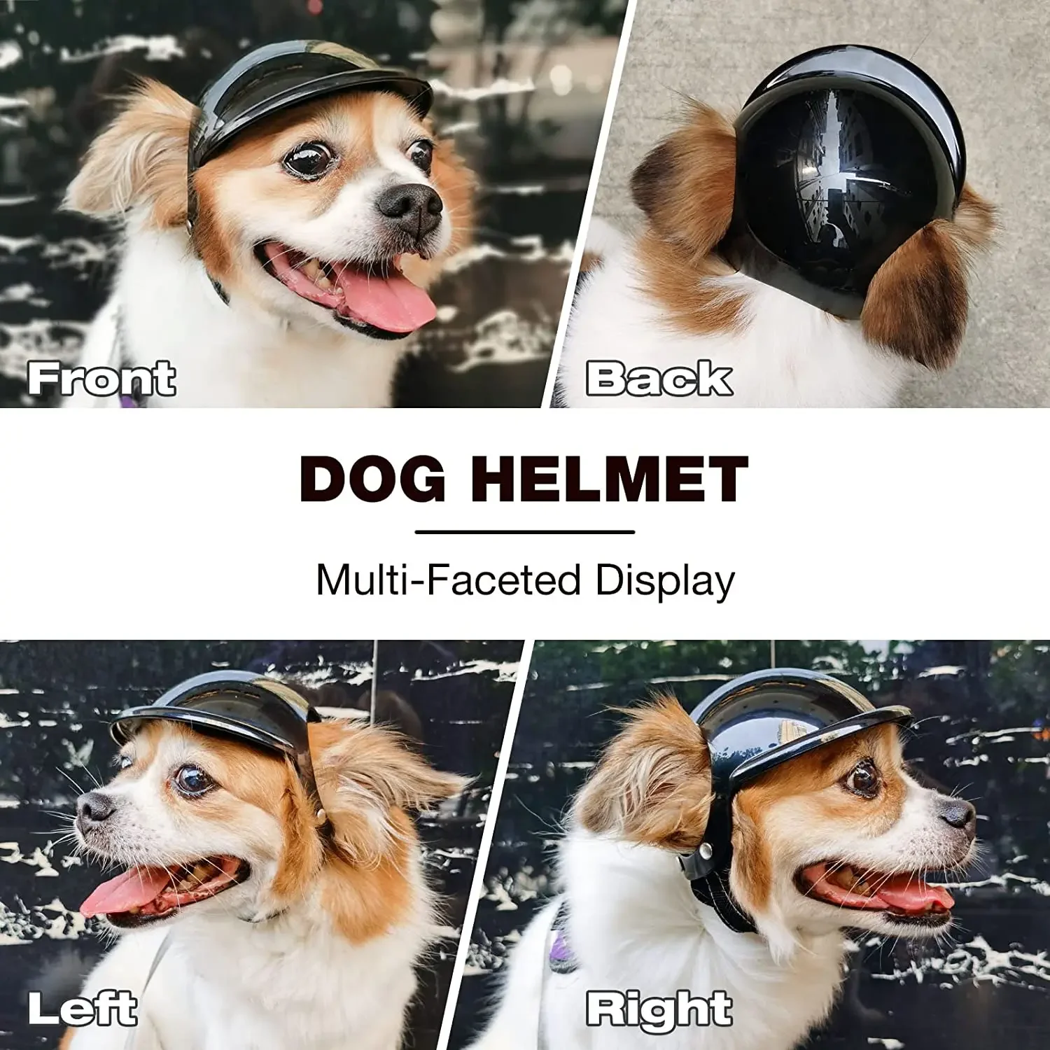 ATUBAN-casco para perros para mascotas pequeñas con orificio de oreja, casco para perros para motocicleta, sombrero duro Multideportivo para perros y gatos, para exteriores - imagen 2