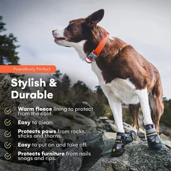 Zapatos cálidos de terciopelo para perros, zapatos gruesos impermeables para caminar al aire libre, botas grandes antideslizantes para cachorros, suministros para mascotas resistentes al desgaste para la nieve