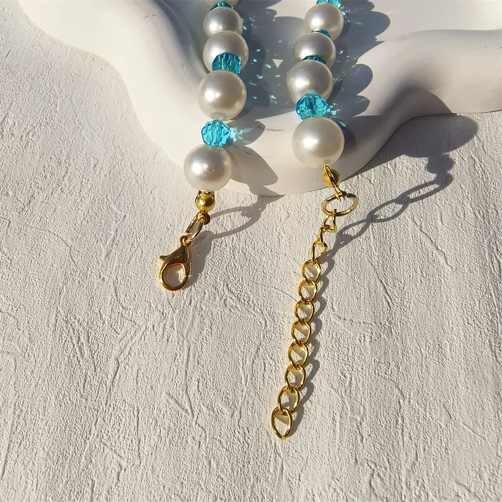 Collar de perlas con personalidad para mascotas, varios colores, con colgante de amor, cuentas espaciadoras de diamantes, Collar para perros y gatos, accesorios para perros y gatos - imagen 3