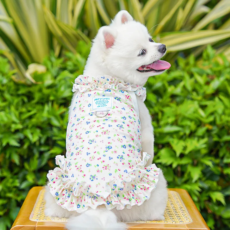 Vestido floral para perros y gatos – Ropa de verano ligera con volantes - imagen 3