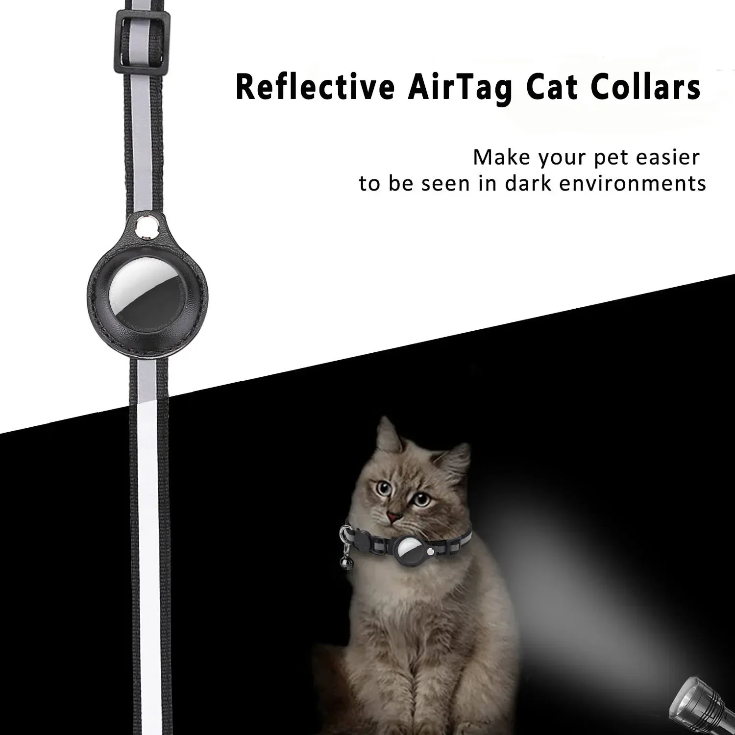 Collar reflectante para gatitos con AirTag ajustable e impermeable - imagen 4