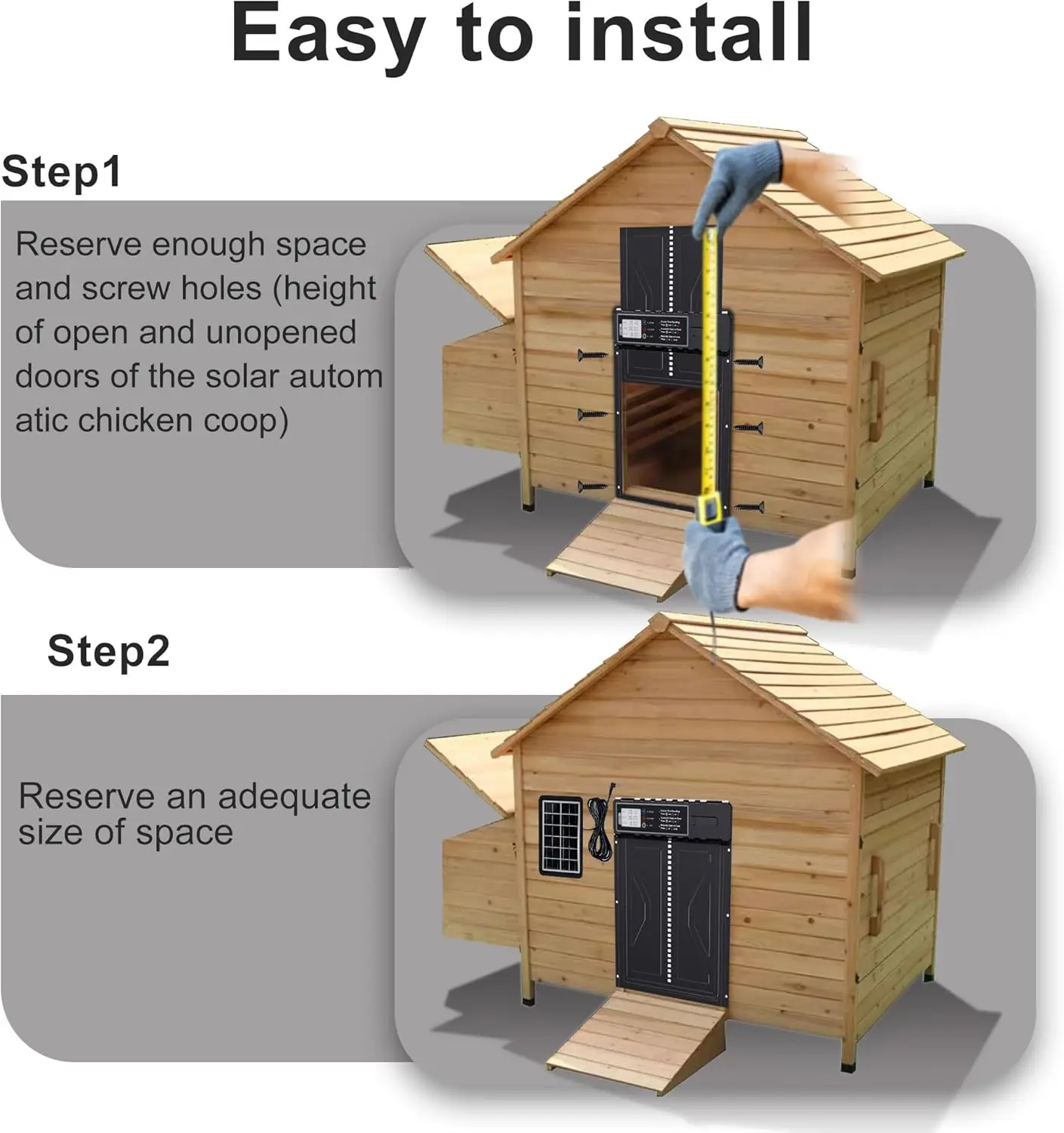 Instalación de la puerta en gallinero estándar